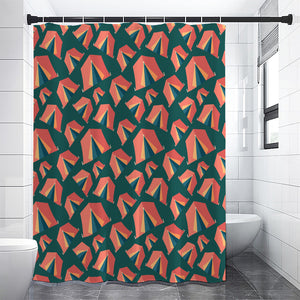 Camping Tent Pattern Print Premium Shower Curtain