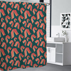 Camping Tent Pattern Print Premium Shower Curtain