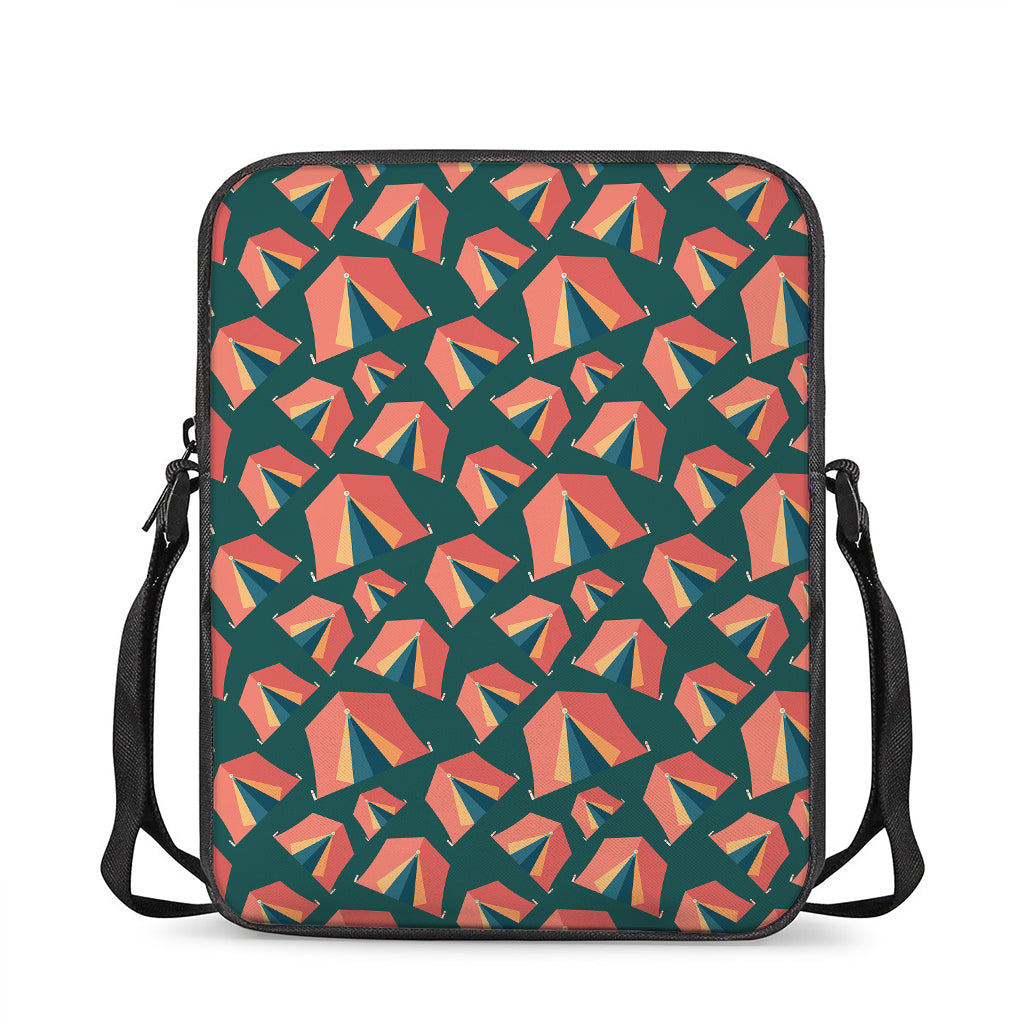 Camping Tent Pattern Print Rectangular Crossbody Bag