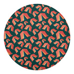 Camping Tent Pattern Print Round Blanket