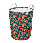 Camping Tent Pattern Print Round Laundry Basket