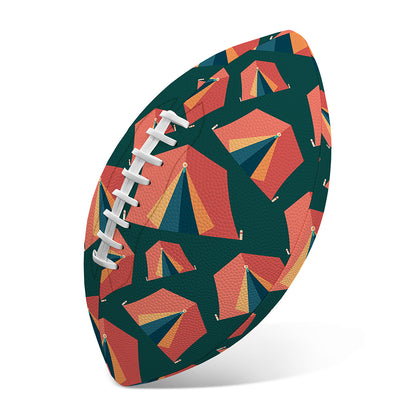 Camping Tent Pattern Print Rugby Ball