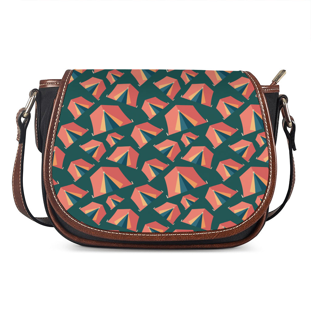 Camping Tent Pattern Print Saddle Bag