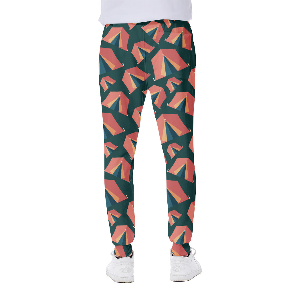 Camping Tent Pattern Print Scuba Joggers