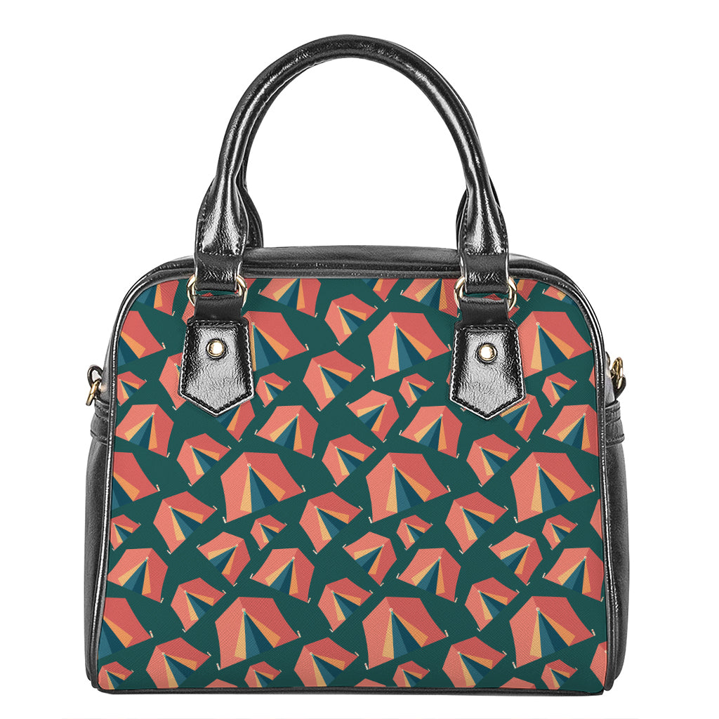 Camping Tent Pattern Print Shoulder Handbag