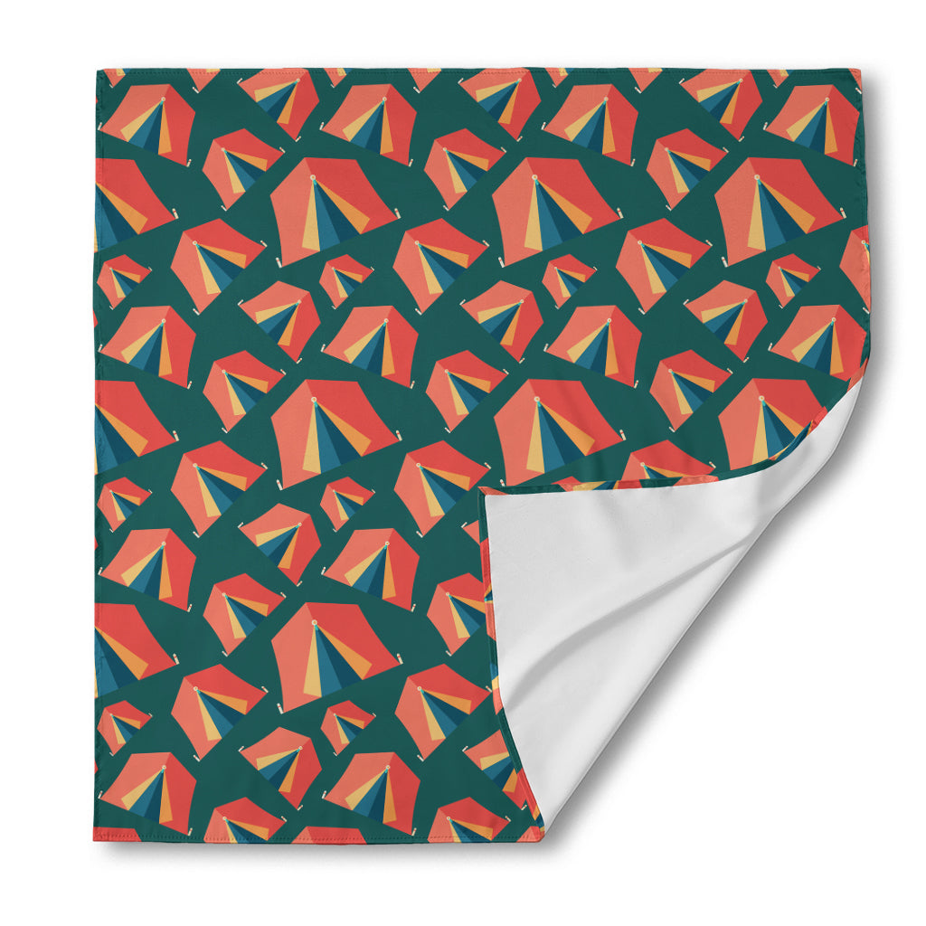 Camping Tent Pattern Print Silk Bandana