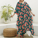 Camping Tent Pattern Print Silk V-Neck Kaftan Dress