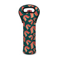 Camping Tent Pattern Print Single Neoprene Wine Tote