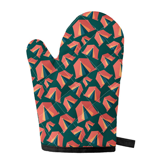 Camping Tent Pattern Print Single Oven Mitt