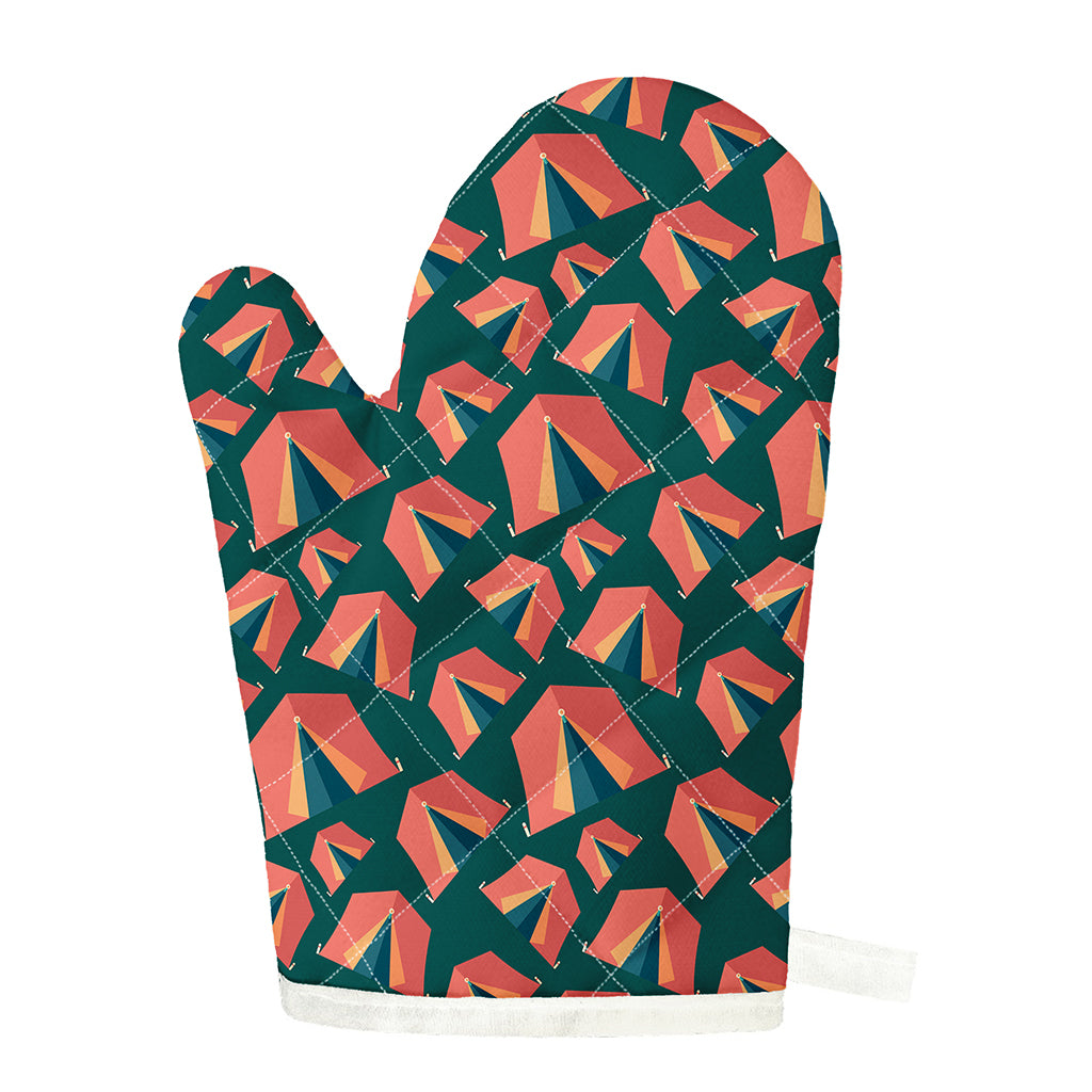 Camping Tent Pattern Print Single Oven Mitt