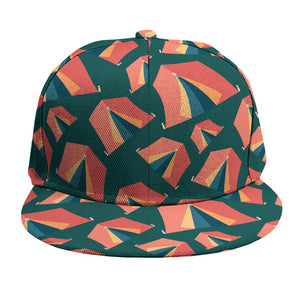 Camping Tent Pattern Print Snapback Cap