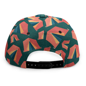 Camping Tent Pattern Print Snapback Cap