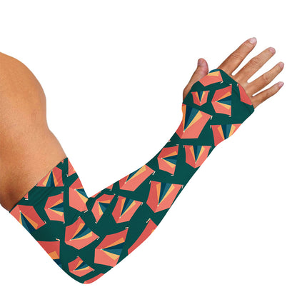 Camping Tent Pattern Print Sun Protection Arm Sleeves