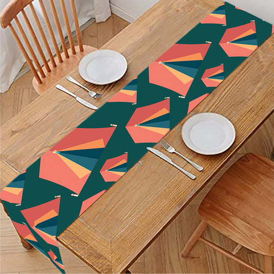 Camping Tent Pattern Print Table Runner