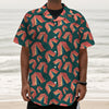 Camping Tent Pattern Print Textured Short Sleeve Shirt