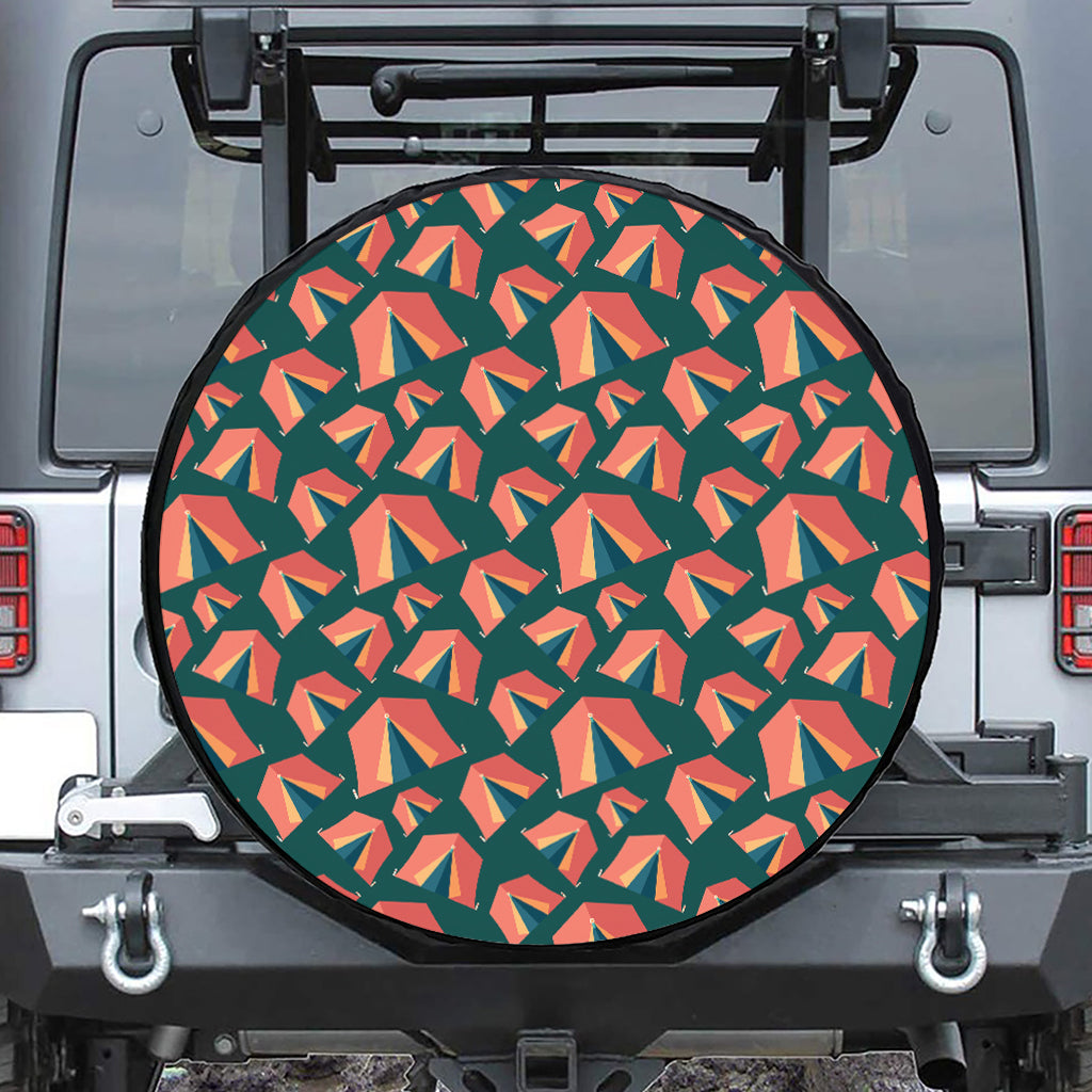 Camping Tent Pattern Print Tire Cover