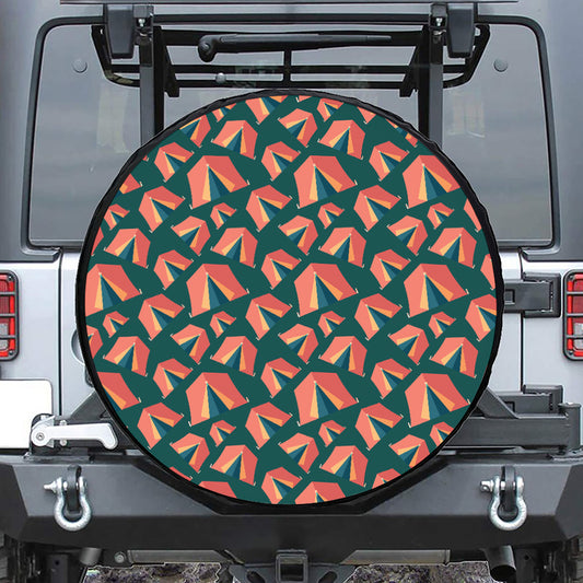 Camping Tent Pattern Print Tire Cover