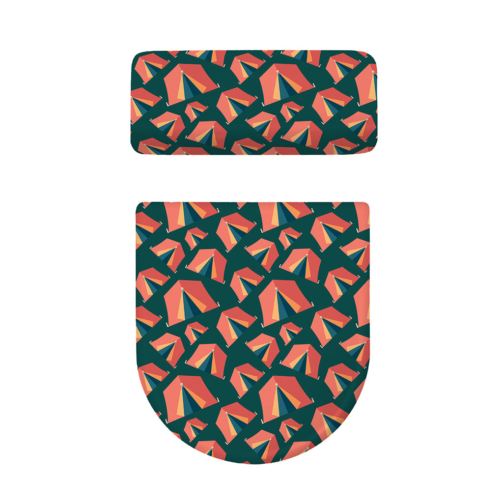 Camping Tent Pattern Print Toilet Lid And Tank Cover Set