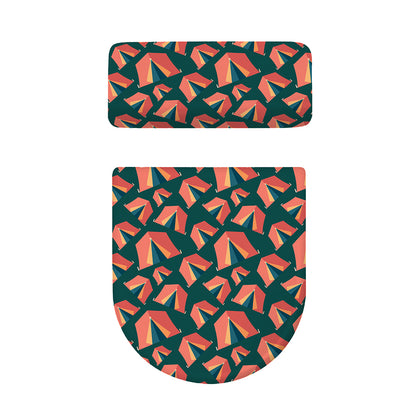 Camping Tent Pattern Print Toilet Lid And Tank Cover Set