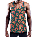 Camping Tent Pattern Print Men's Workout Tank Top