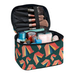 Camping Tent Pattern Print Travel Makeup Bag