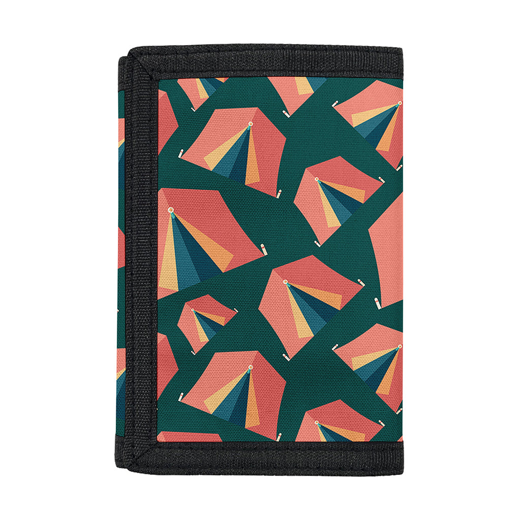 Camping Tent Pattern Print Trifold Wallet