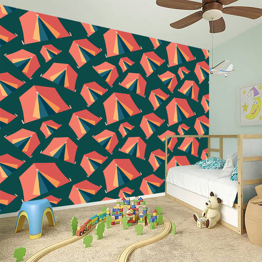 Camping Tent Pattern Print Wall Sticker