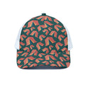 Camping Tent Pattern Print White Mesh Trucker Hat