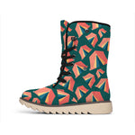 Camping Tent Pattern Print Winter Boots