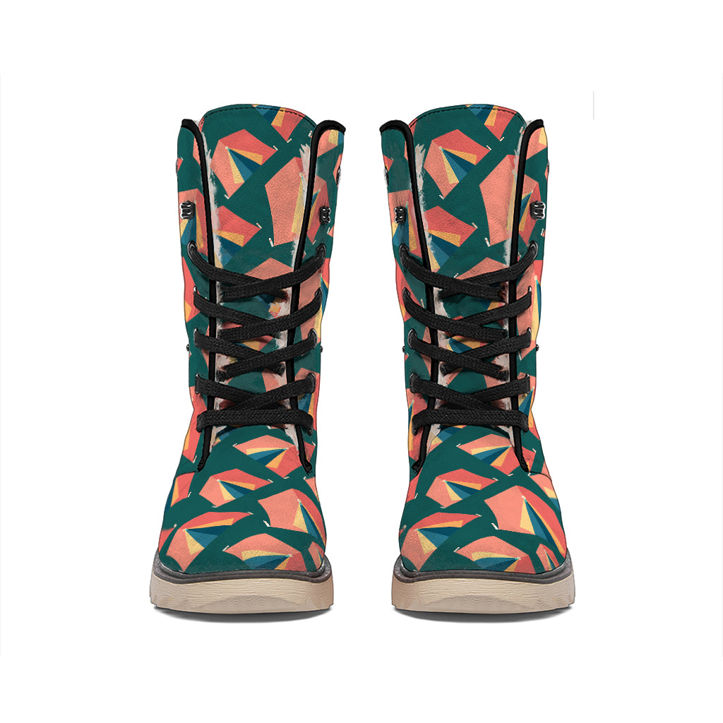 Camping Tent Pattern Print Winter Boots