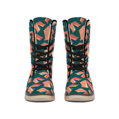 Camping Tent Pattern Print Winter Boots
