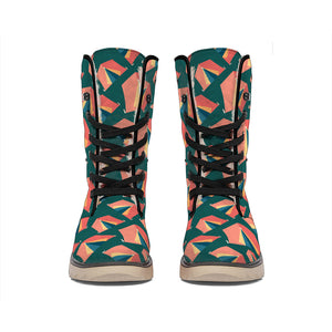 Camping Tent Pattern Print Winter Boots