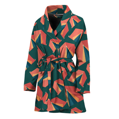 Camping Tent Pattern Print Women's Bathrobe