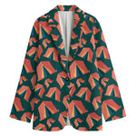 Camping Tent Pattern Print Women's Blazer