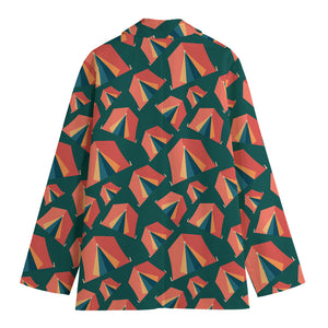 Camping Tent Pattern Print Women's Blazer