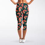 Camping Tent Pattern Print Women's Capri Leggings