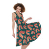 Camping Tent Pattern Print Women's Sleeveless Dress