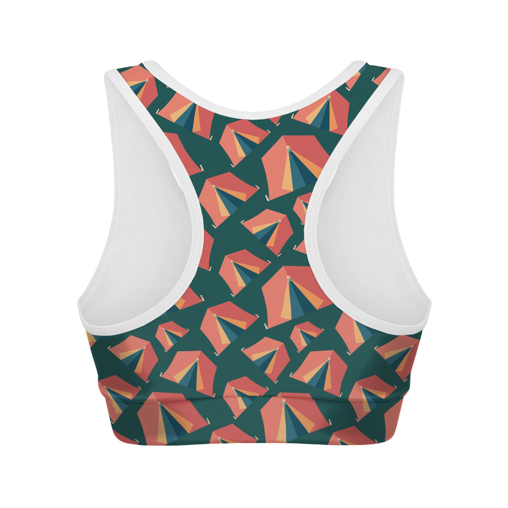 Camping Tent Pattern Print Women's Sports Bra