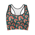 Camping Tent Pattern Print Women's Sports Bra