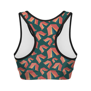 Camping Tent Pattern Print Women's Sports Bra