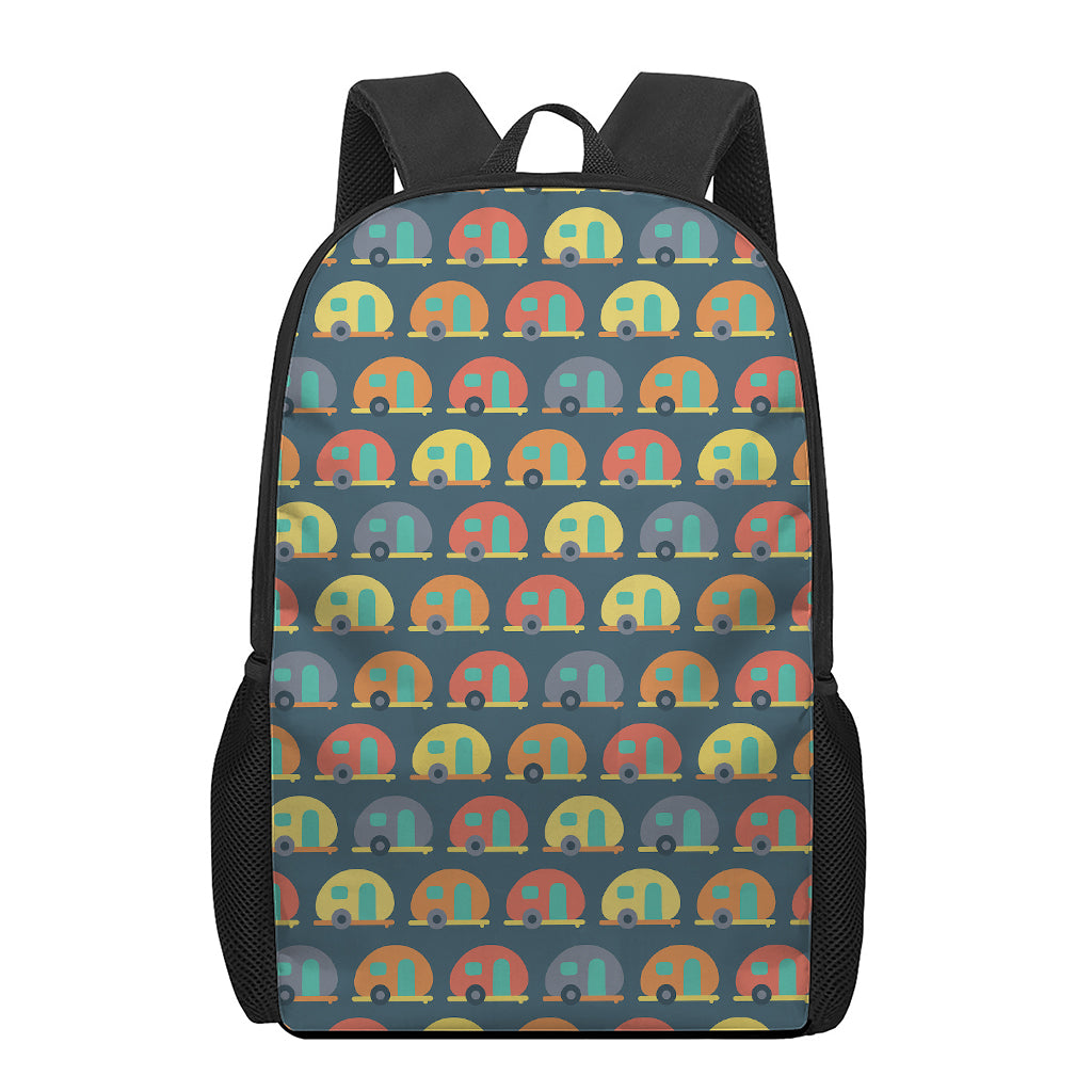 Camping Van Pattern Print 17 Inch Backpack