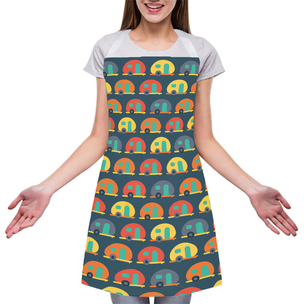 Camping Van Pattern Print Adjustable Apron