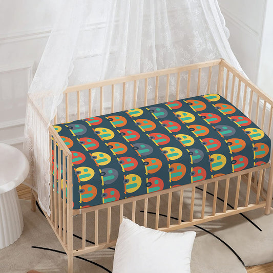 Camping Van Pattern Print Baby Crib Sheet
