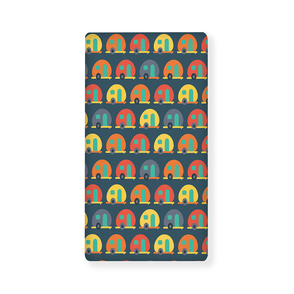 Camping Van Pattern Print Baby Crib Sheet