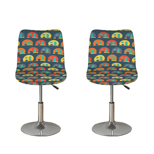 Camping Van Pattern Print Bar Stool Covers