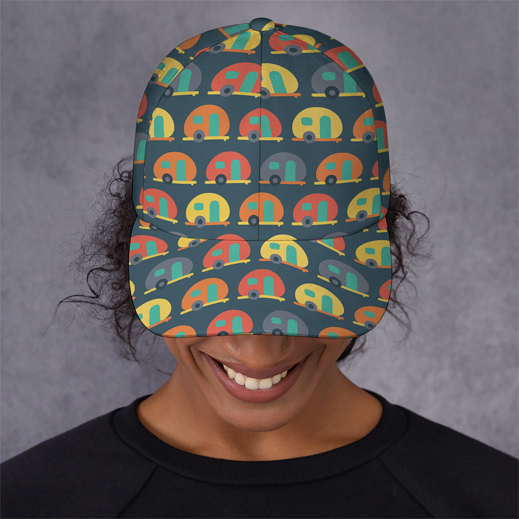 Camping Van Pattern Print Baseball Cap