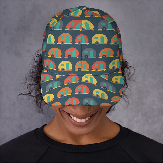 Camping Van Pattern Print Baseball Cap
