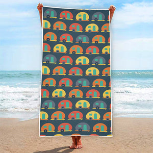 Camping Van Pattern Print Beach Towel