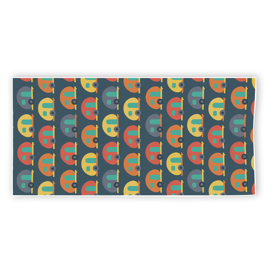 Camping Van Pattern Print Beach Towel