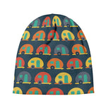 Camping Van Pattern Print Beanie